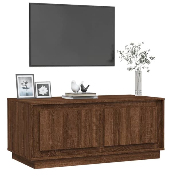 The Living Store sofabord 102x50x44 cm konstrueret træ brun egetræsfarve - Sofaborde