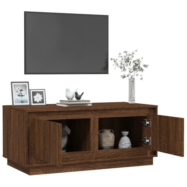 The Living Store sofabord 102x50x44 cm konstrueret træ brun egetræsfarve - Sofaborde