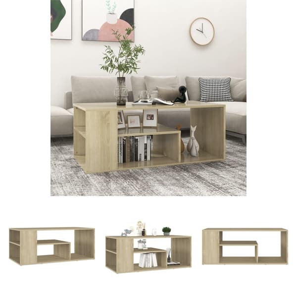 The Living Store sofabord 100x50x40 spånplade sonoma-eg - Sofaborde