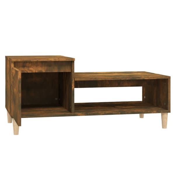 The Living Store Sohvapöytä savutammi 100x50x45 cm tekninen puu -  Kahvipöydät