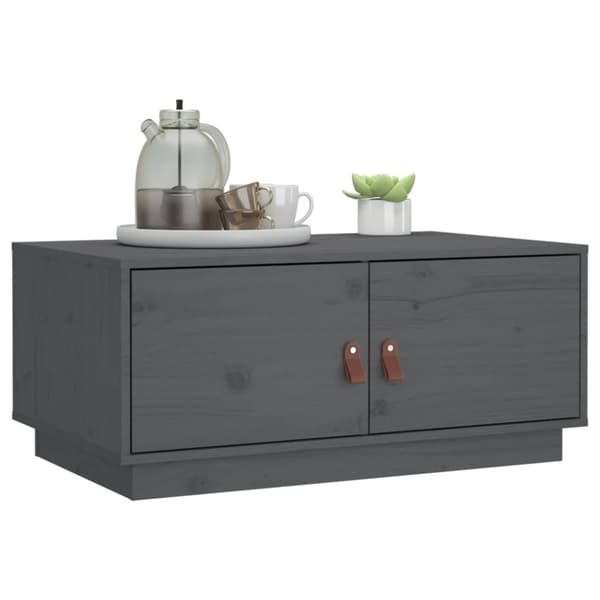The Living Store Soffbord grå 80x50x35 cm massiv furu -  Soffbord