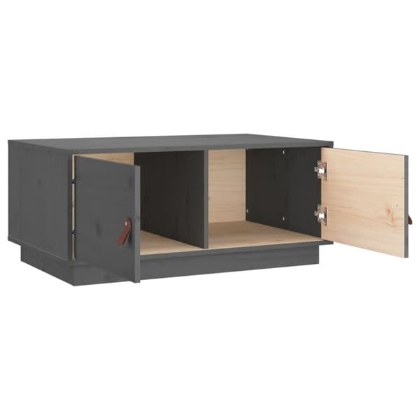The Living Store Soffbord grå 80x50x35 cm massiv furu -  Soffbord