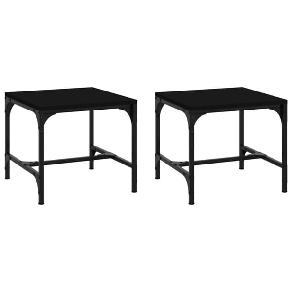 The Living Store sideborde 2 stk. 40x40x35 cm konstrueret træ sort - Sofaborde