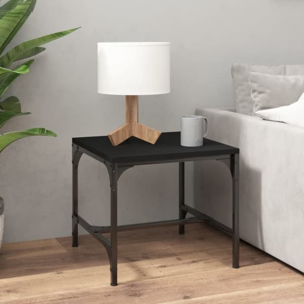 The Living Store sideborde 2 stk. 40x40x35 cm konstrueret træ sort - Sofaborde