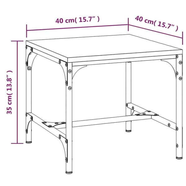The Living Store sideborde 2 stk. 40x40x35 cm konstrueret træ sort - Sofaborde