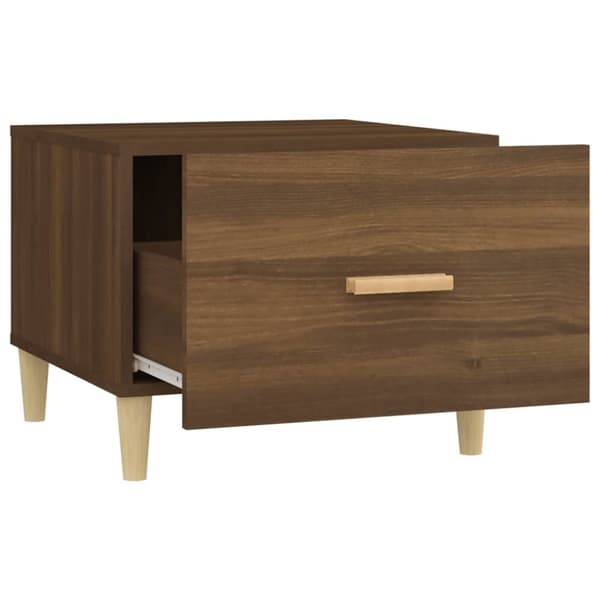 The Living Store Soffbord 2 st brun ek 50x50x40 cm konstruerat trä - Soffbord