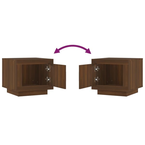 The Living Store sofabord 51x50x45 cm konstrueret træ brun egetræsfarve - Sofaborde