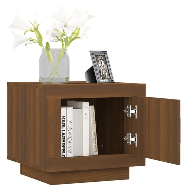 The Living Store sofabord 51x50x45 cm konstrueret træ brun egetræsfarve - Sofaborde