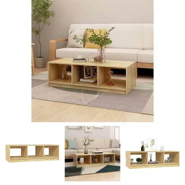 The Living Store sofabord 110x50x34 cm massivt fyrretræ - Sofaborde