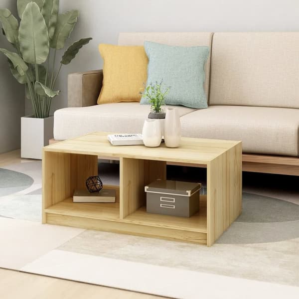 The Living Store sofabord 75x50x33,5 cm massivt fyrretræ - Sofaborde