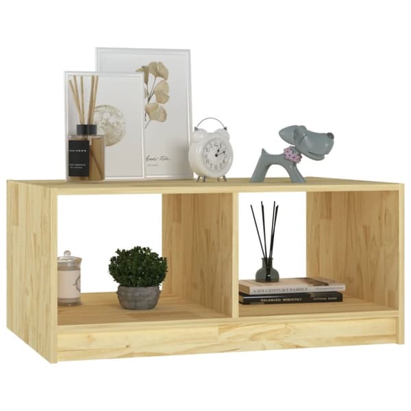 The Living Store sofabord 75x50x33,5 cm massivt fyrretræ - Sofaborde