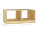 Miniatyrbillede 9 af 9: The Living Store sofabord 75x50x33,5 cm massivt fyrretræ -  Sofaborde