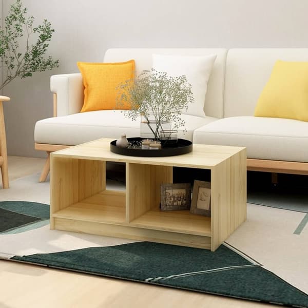 The Living Store sofabord 75x50x33,5 cm massivt fyrretræ - Sofaborde