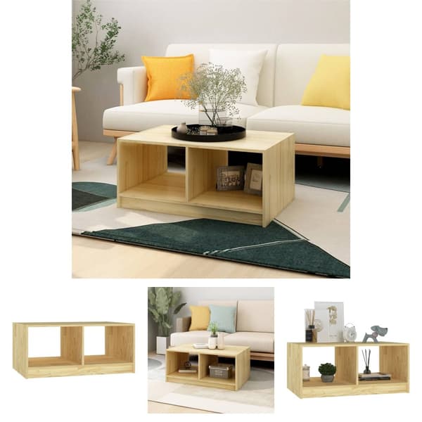 The Living Store sofabord 75x50x33,5 cm massivt fyrretræ -  Sofaborde