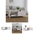 Miniatyrbillede 1 af 10: The Living Store sofabord HAMAR 100x55x35 cm massivt fyrretræ hvid -  Sofaborde