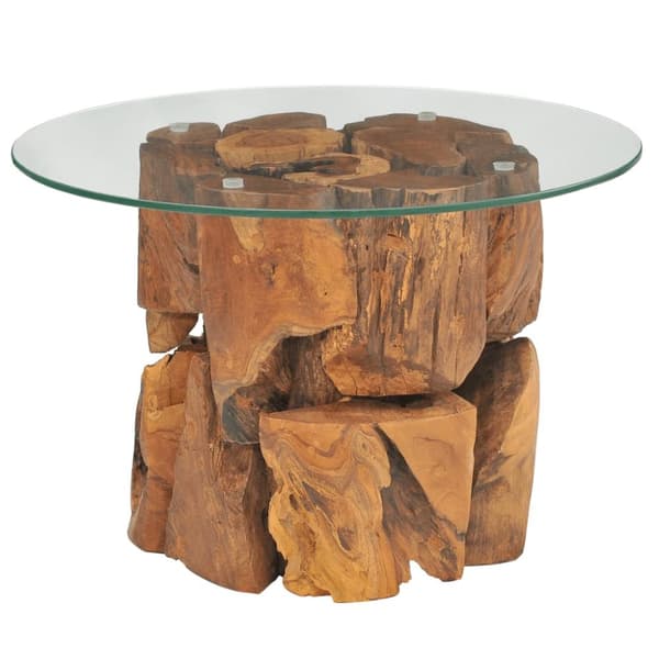 The Living Store Soffbord i massivt drivved 60 cm -  Soffbord