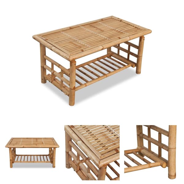 The Living Store sofabord bambus 90x50x45 cm -  Sofaborde