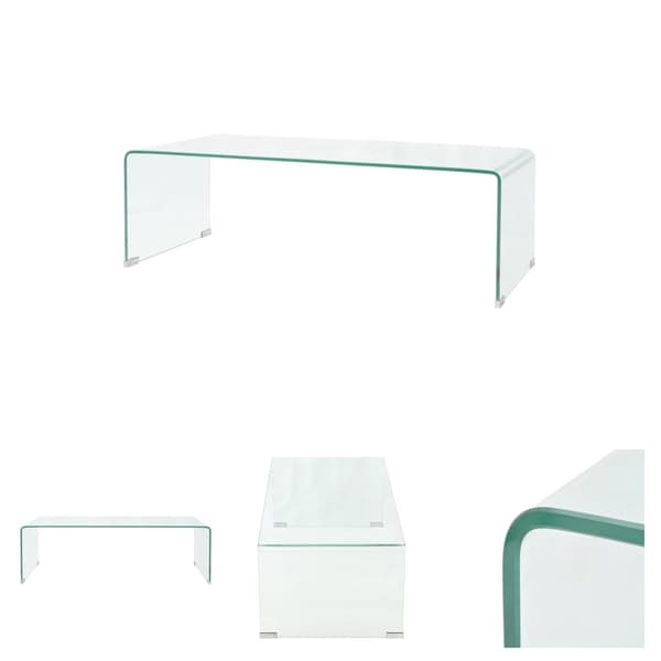 The Living Store Soffbord i härdat glas 98x45x30 cm - Soffbord