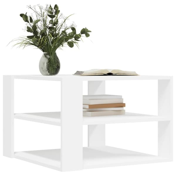 The Living Store Soffbord vit 59,5x59,5x40 cm konstruerat trä -  Soffbord