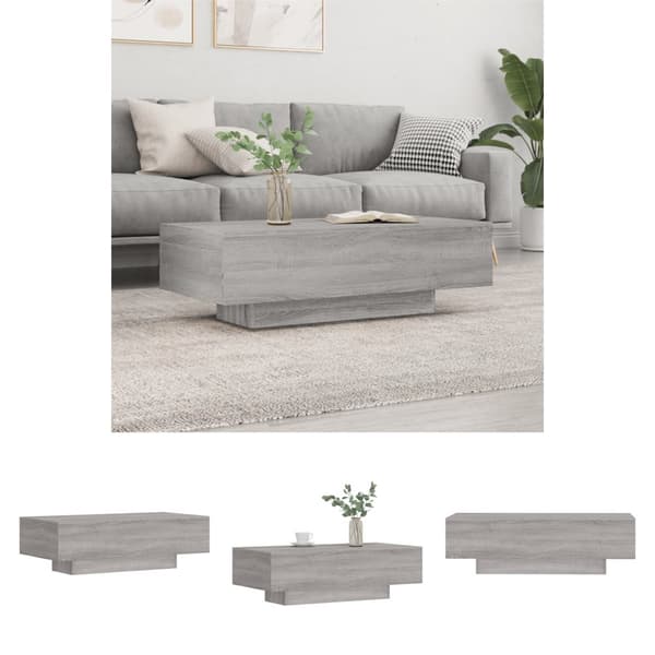 The Living Store sofabord 100x49,5x31 cm konstrueret træ grå sonoma-eg -  Sofaborde