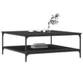 Miniatyrbillede 4 af 10: The Living Store sofabord 100x100x40 cm konstrueret træ sort -  Sofaborde