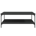 Miniatyrbillede 5 af 10: The Living Store sofabord 100x100x40 cm konstrueret træ sort -  Sofaborde
