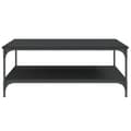 Miniatyrbillede 6 af 10: The Living Store sofabord 100x100x40 cm konstrueret træ sort -  Sofaborde