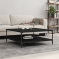 Miniatyrbillede 2 af 10: The Living Store sofabord 100x100x40 cm konstrueret træ sort -  Sofaborde