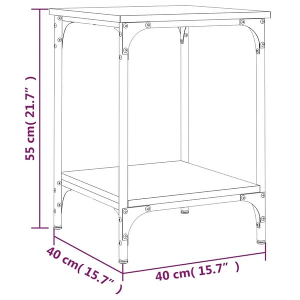 The Living Store sofabord 40x40x55 cm konstrueret træ sort -  Sofaborde