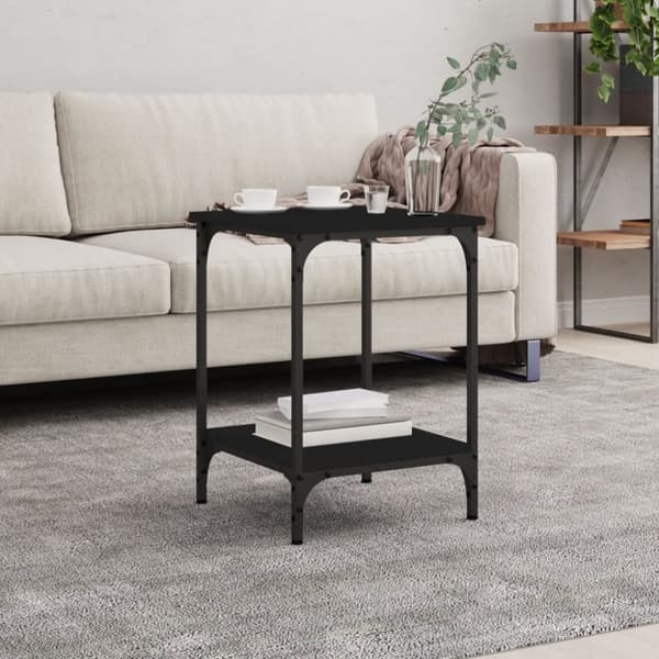 The Living Store sofabord 40x40x55 cm konstrueret træ sort -  Sofaborde