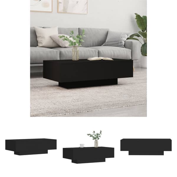 The Living Store Soffbord svart 100x49,5x31 cm konstruerat trä -  Soffbord