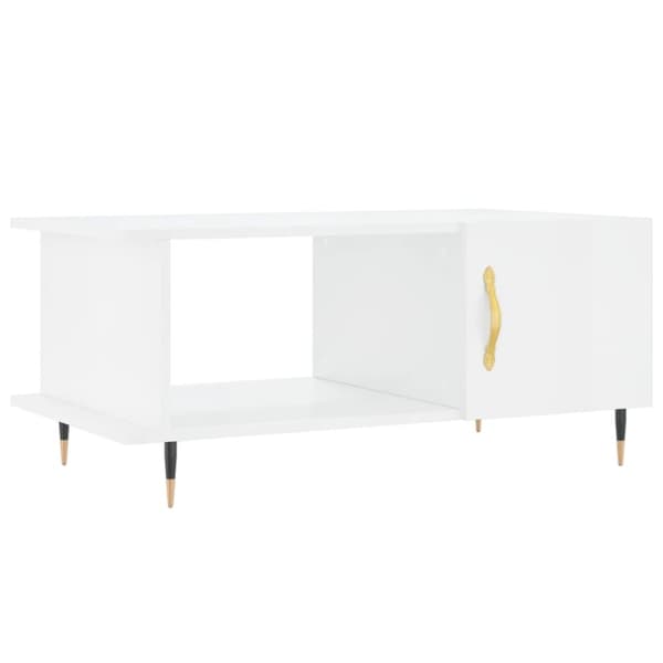 The Living Store Soffbord vit högglans 90x50x40 cm konstruerat trä -  Soffbord