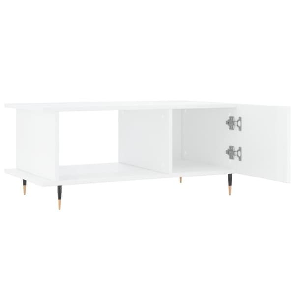 The Living Store Soffbord vit högglans 90x50x40 cm konstruerat trä - Soffbord