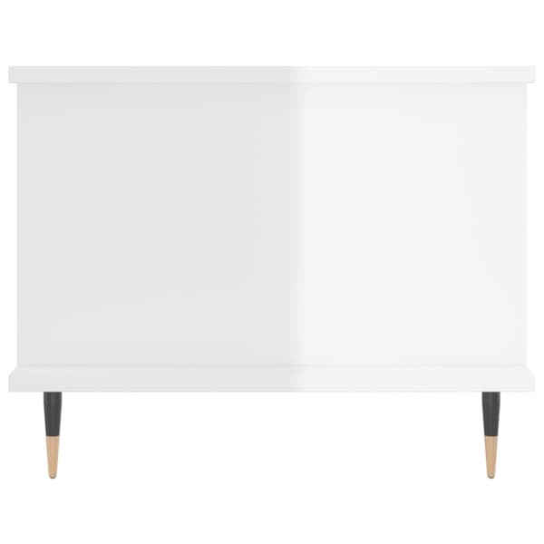 The Living Store Soffbord vit högglans 90x50x40 cm konstruerat trä - Soffbord