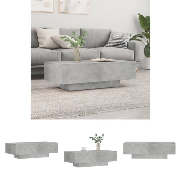 The Living Store sofabord 100x49,5x31 cm konstrueret træ betongrå - Sofaborde