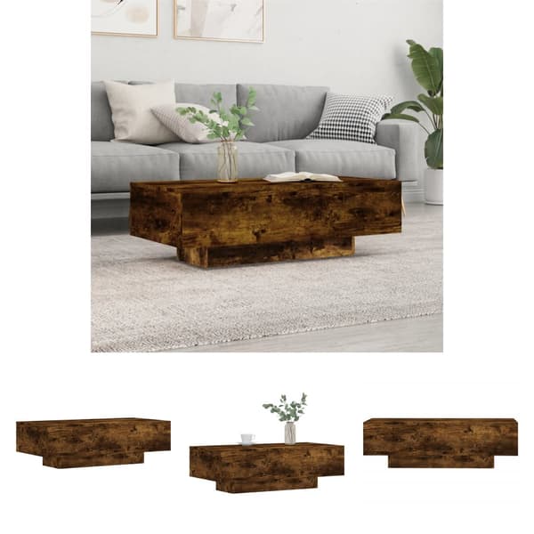 The Living Store Sohvapöytä savutammi 100x49,5x31 cm tekninen puu - Kahvipöydät