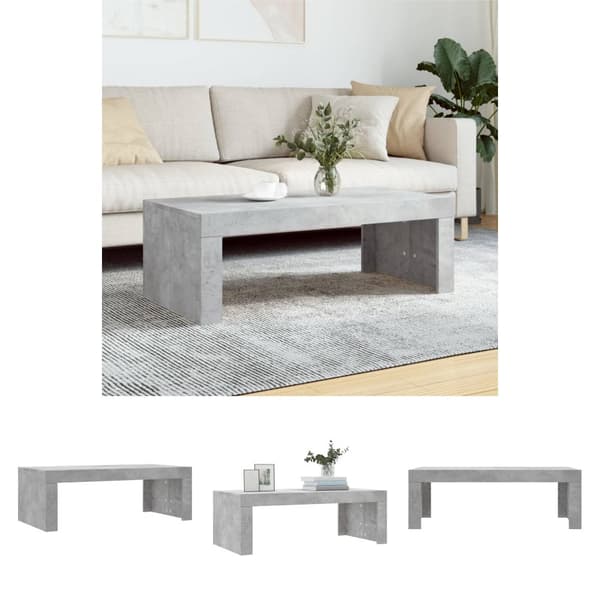 The Living Store sofabord 102x50x36 cm konstrueret træ betongrå -  Sofaborde