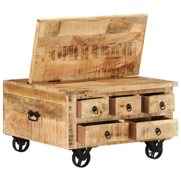 The Living Store sofabord 70x70x40 cm ru mangotræ - Sofaborde