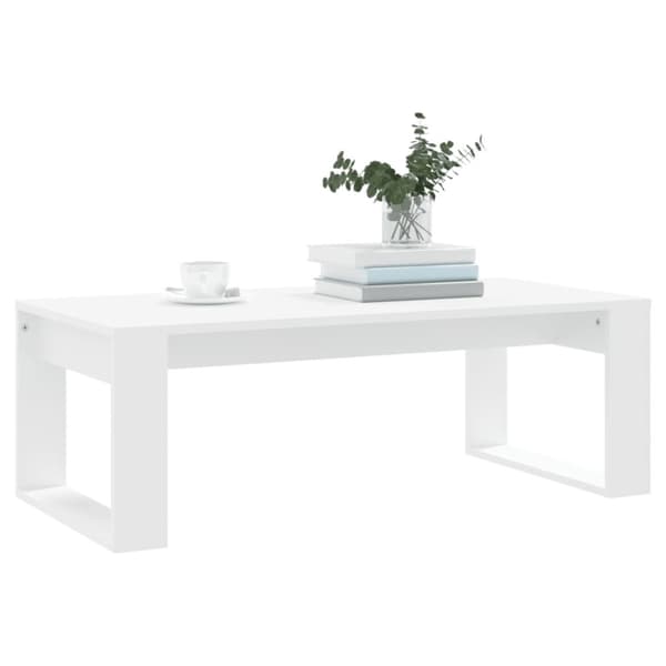 The Living Store Soffbord vit 102x50x35 cm konstruerat trä -  Soffbord