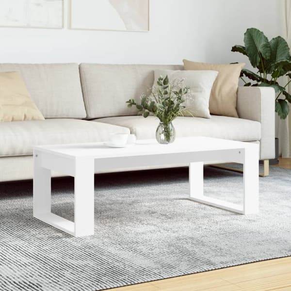The Living Store Soffbord vit 102x50x35 cm konstruerat trä -  Soffbord