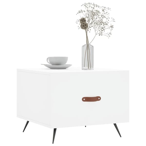 The Living Store sofabord 50x50x40 cm konstrueret træ hvid - Sofaborde