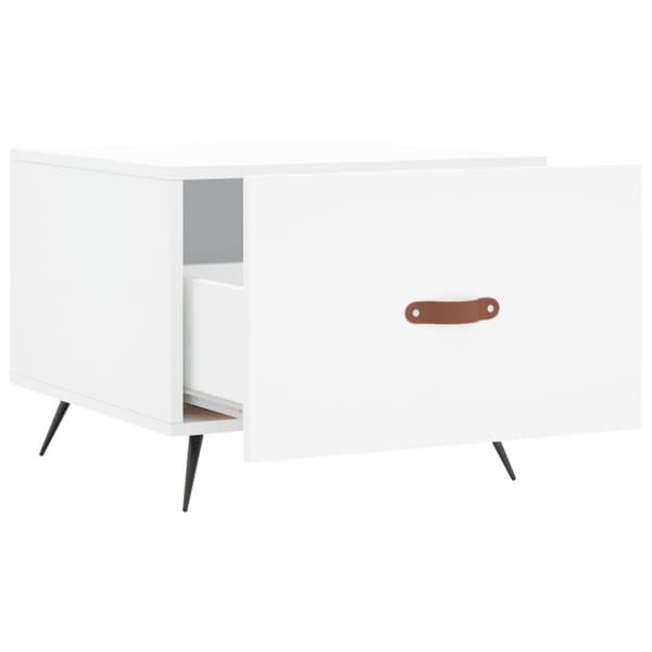 The Living Store sofabord 50x50x40 cm konstrueret træ hvid - Sofaborde
