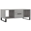Miniatyrbillede 3 af 11: The Living Store sofabord 102x50x40 cm konstrueret træ grå sonoma-eg -  Sofaborde