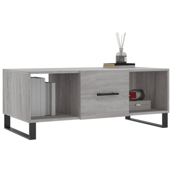 The Living Store sofabord 102x50x40 cm konstrueret træ grå sonoma-eg - Sofaborde
