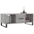 Miniatyrbillede 4 af 11: The Living Store sofabord 102x50x40 cm konstrueret træ grå sonoma-eg -  Sofaborde