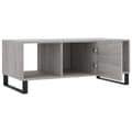 Miniatyrbillede 7 af 11: The Living Store sofabord 102x50x40 cm konstrueret træ grå sonoma-eg -  Sofaborde