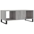 Miniatyrbillede 9 af 11: The Living Store sofabord 102x50x40 cm konstrueret træ grå sonoma-eg -  Sofaborde