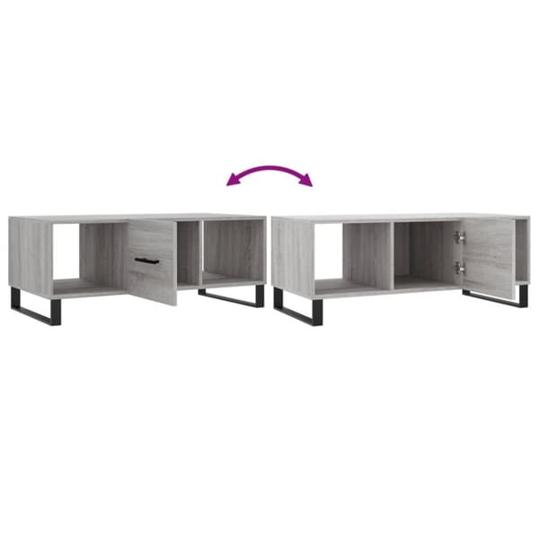 The Living Store sofabord 102x50x40 cm konstrueret træ grå sonoma-eg -  Sofaborde
