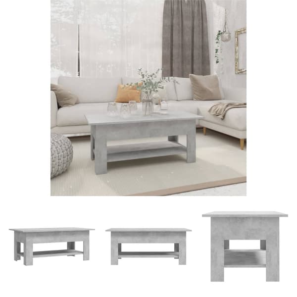 The Living Store Sohvapöytä betoninharmaa 102x55x42 cm tekninen puu -  Kahvipöydät