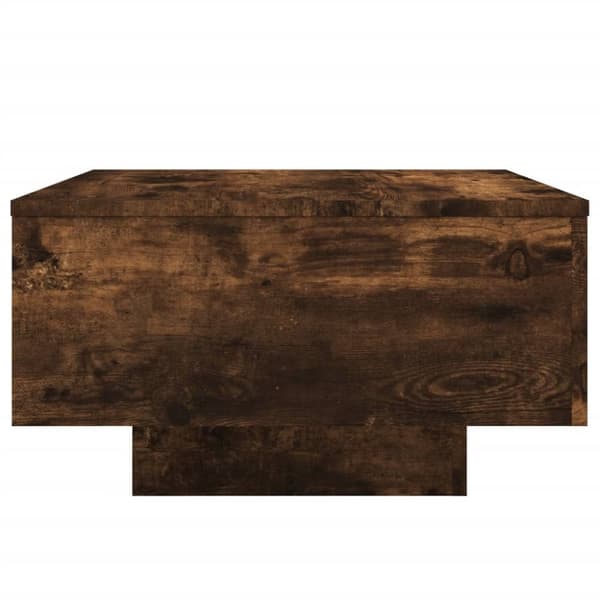 The Living Store sofabord med LED-lys 55x55x31 cm røget egetræsfarve -  Sofaborde